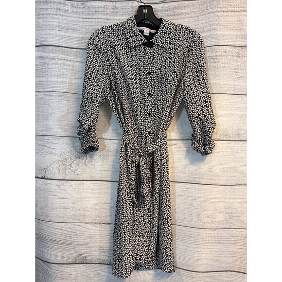 Diane Von Furstenberg 100% Silk Floral Print Button-Up Dress Size 4 - Picture 1 of 4